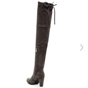 Gray thigh heigh boots